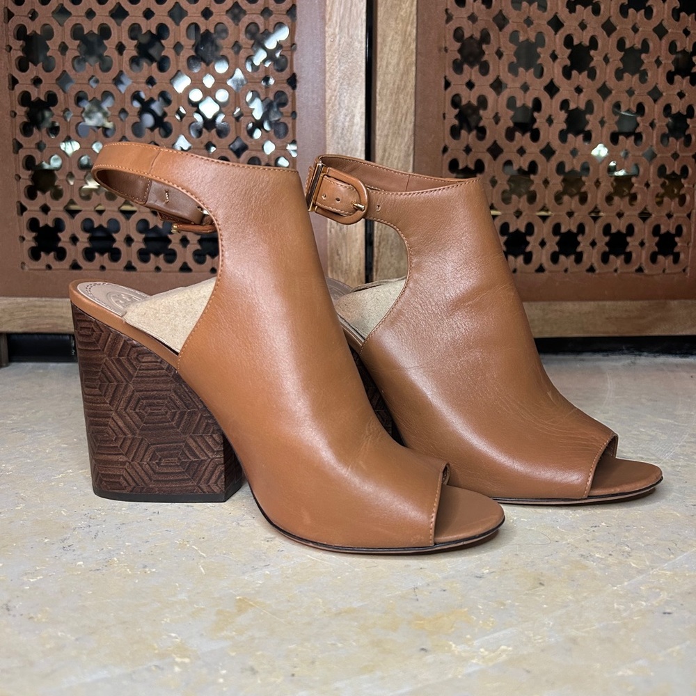 Tory Burch Grove Open Toe Booties Size 10